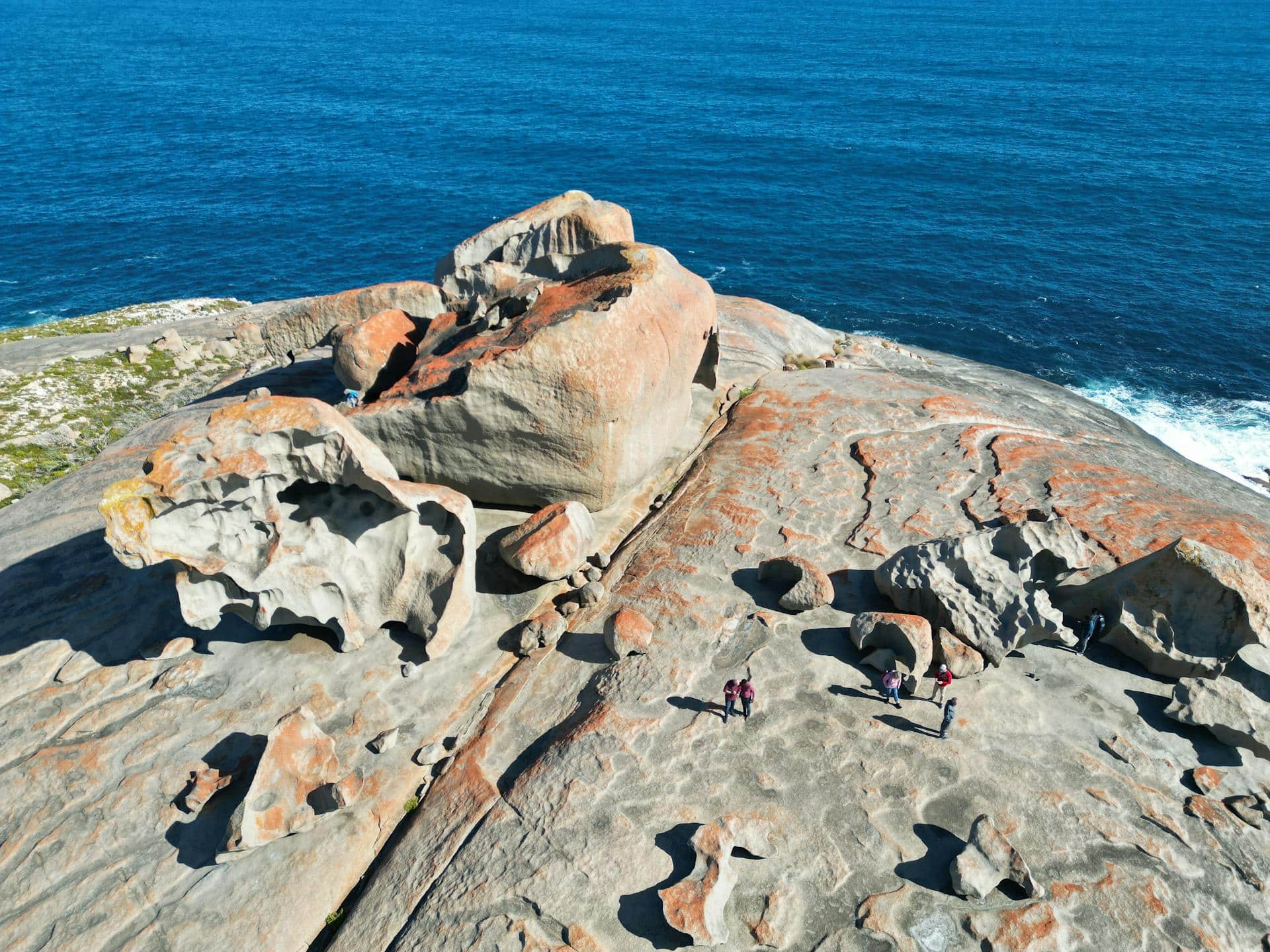 Remarkable Rocks on Kangaroo Island from above.