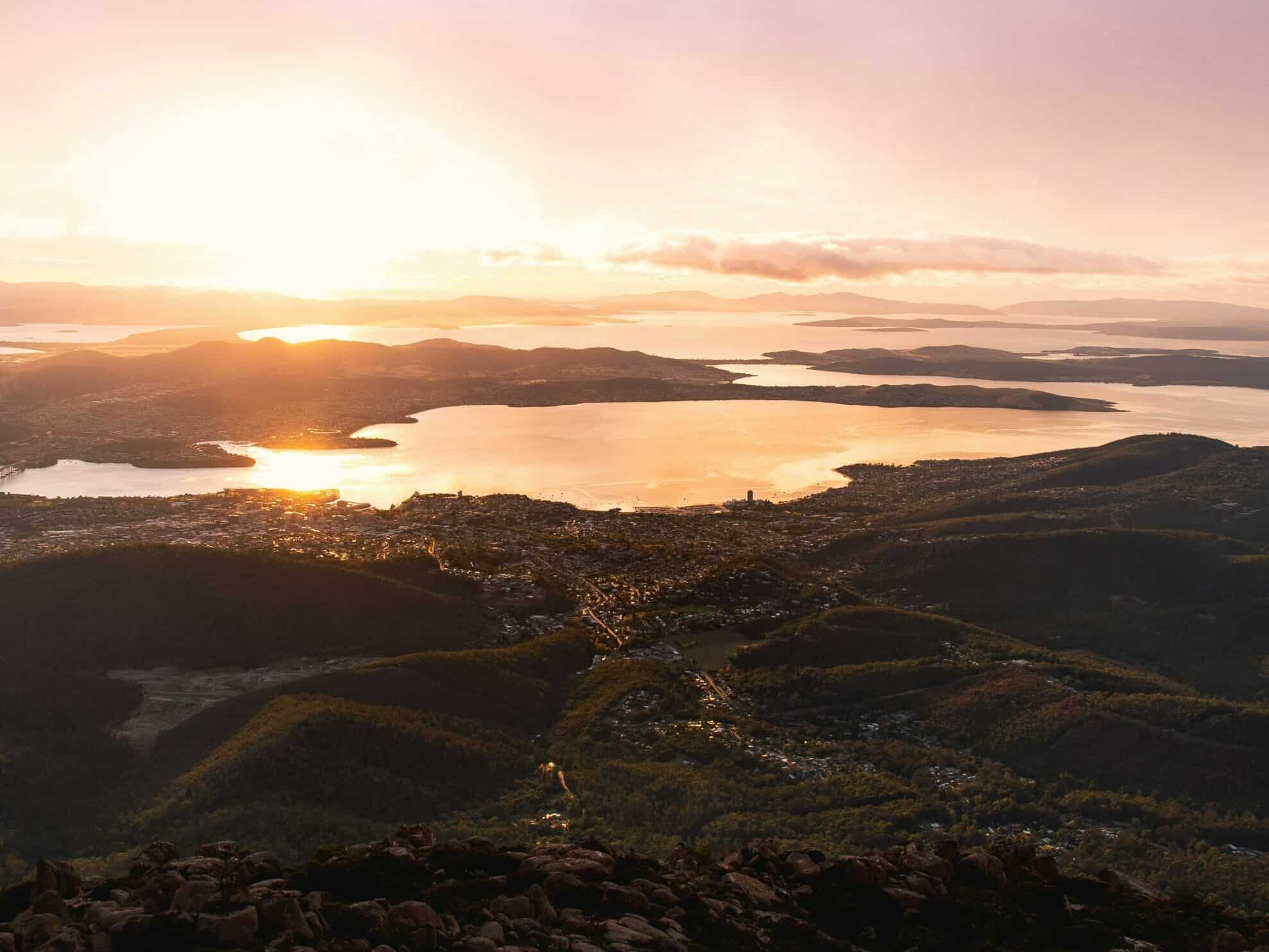 View of Hobart from kunanyi (Mount Wellington)
