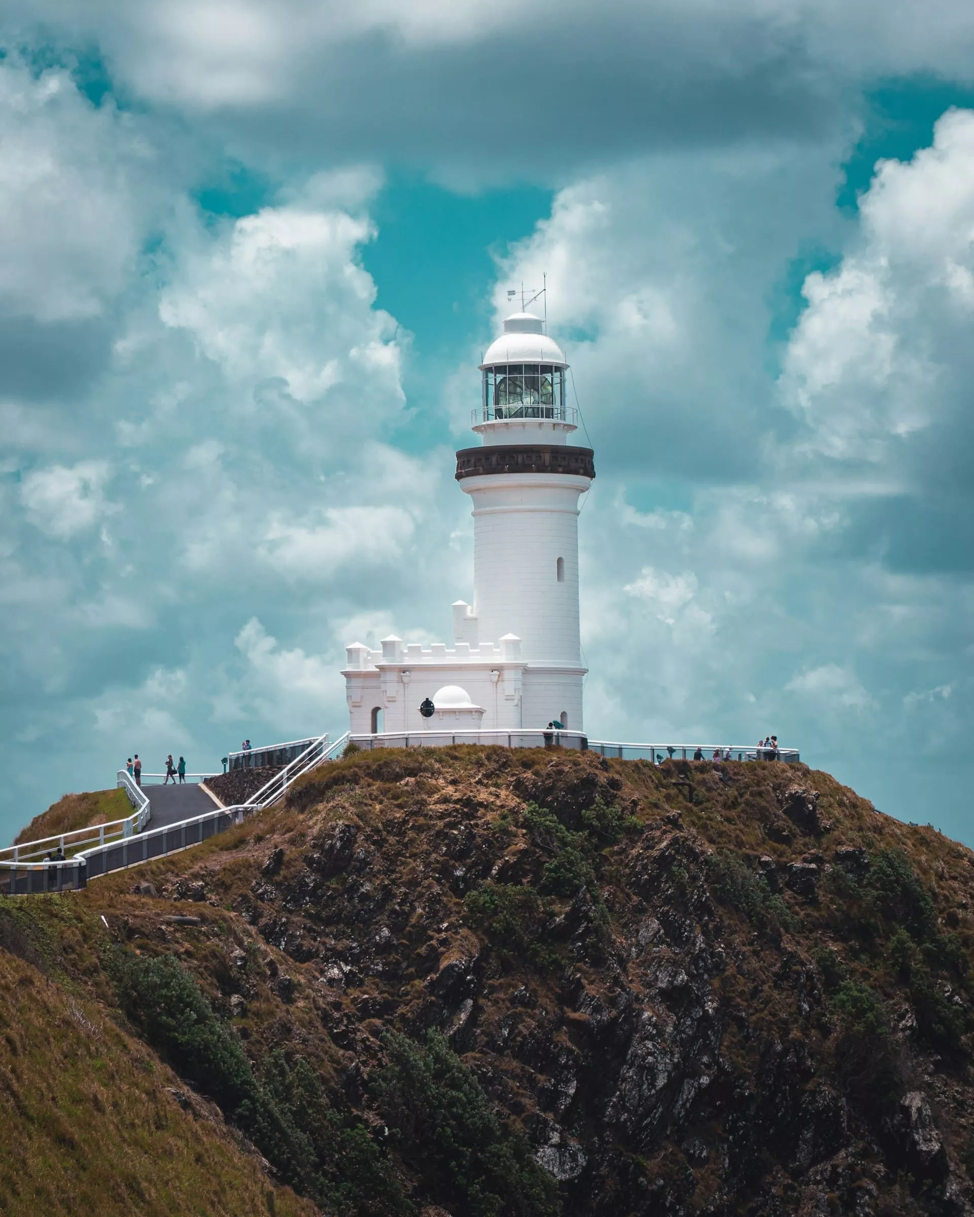 Cape Byron Lighthouse at Byron Bay with cloudy weather