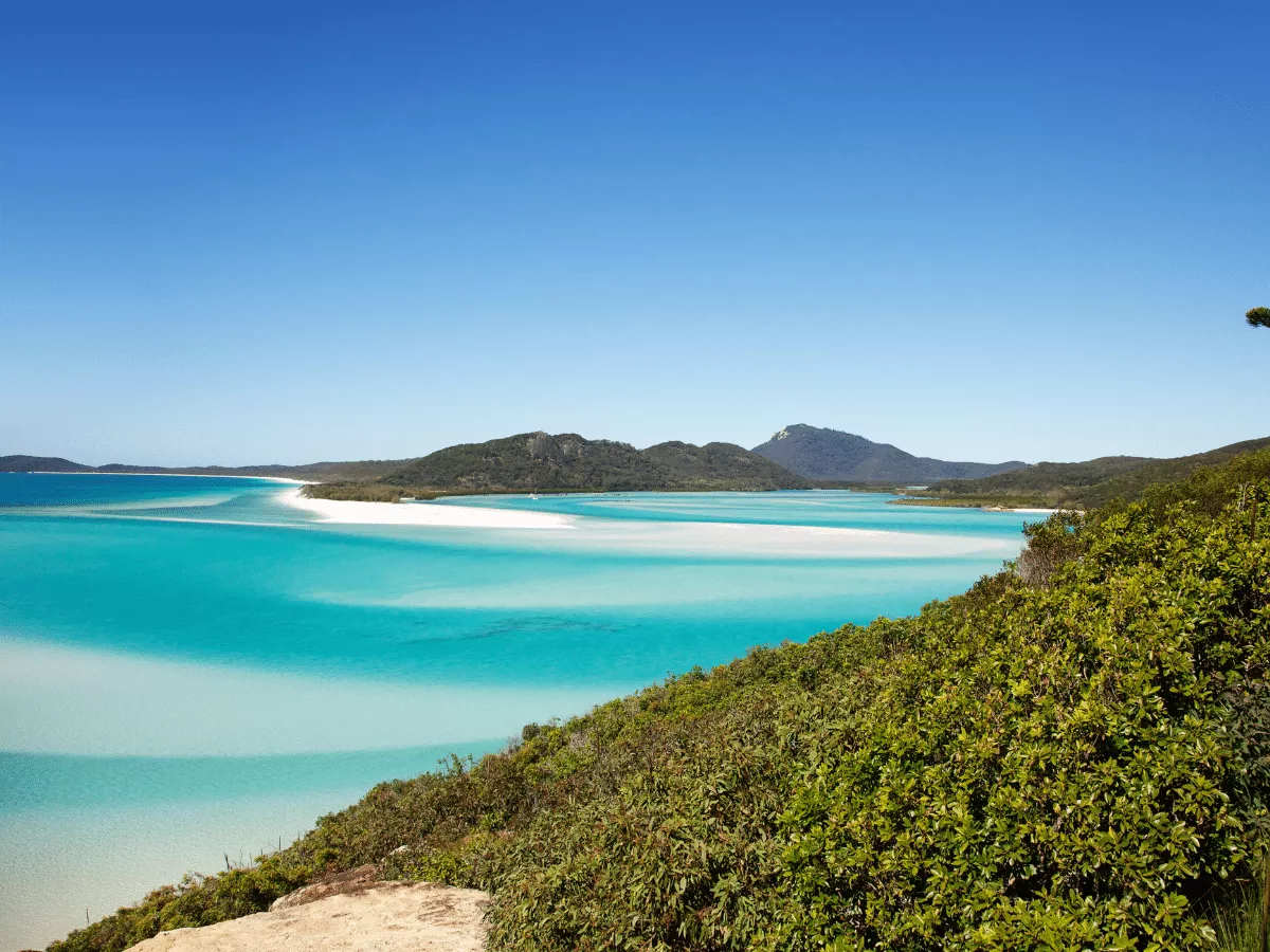 A view of Whitehaven Beach from Hill Inlet Lookout