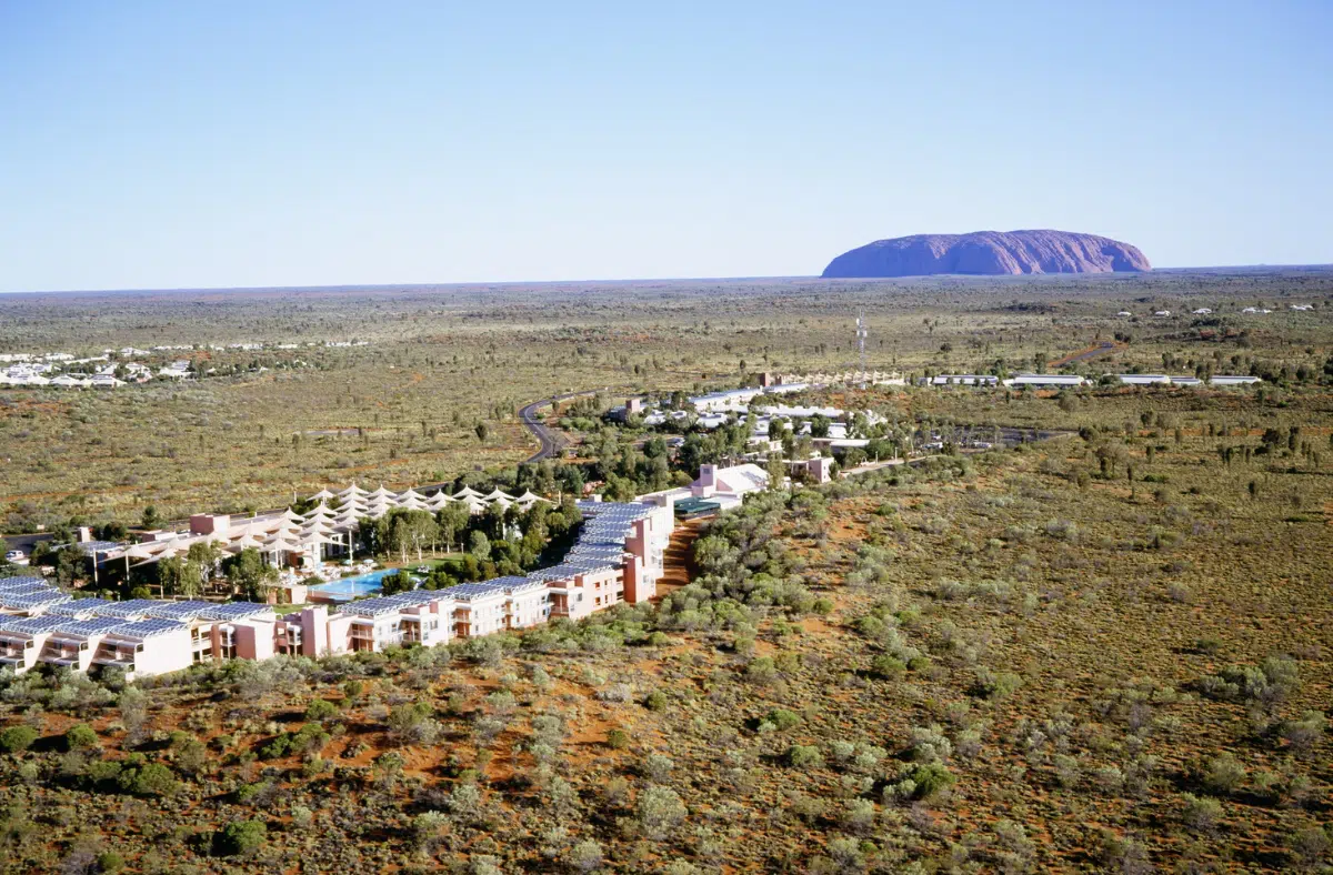 Aerial View of Resort Near Uluru