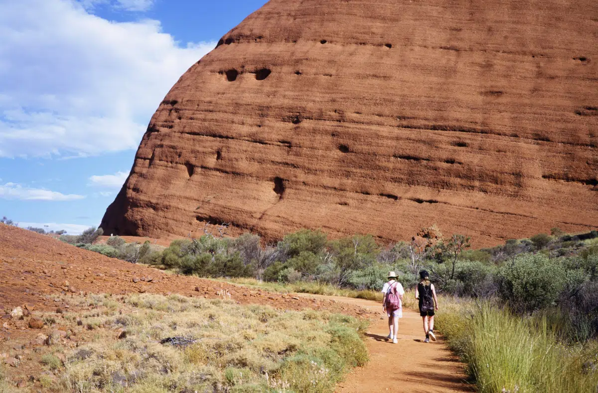 Hiking Pathway at Uluru with Tourists