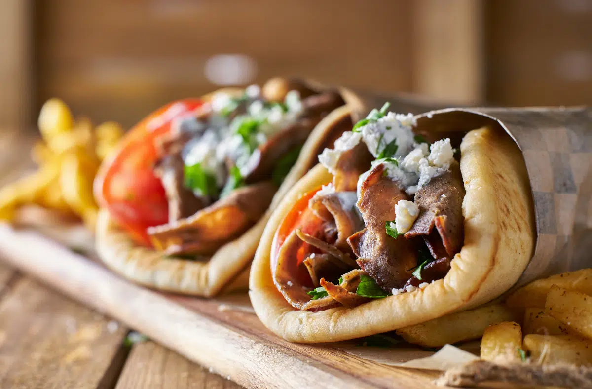 Two Tasty Wrapped Greek Lamb Gyros
