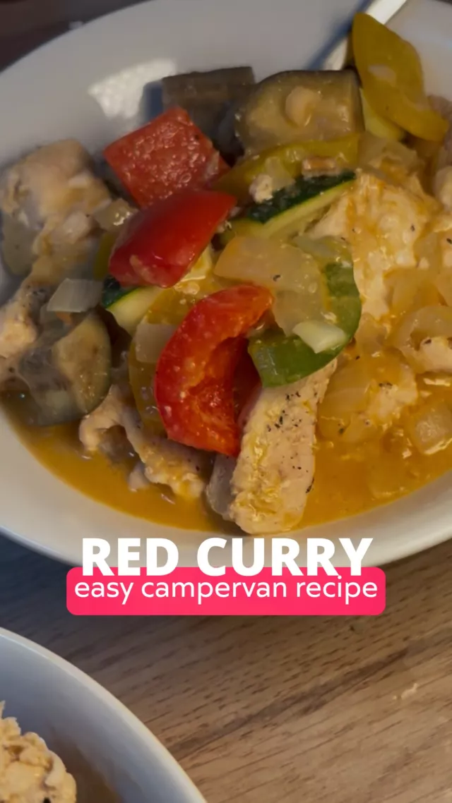 Proof you don't need a full kitchen to eat well on the road!!Sauté onion until soft, then fry off your chicken. Add sliced zucchini, capsicum and eggplant and cook until just tender. Stir through red curry paste, a good spoon of peanut butter, and a can of coconut milk. Simmer until it all comes together.We served ours over coconut rice with a squeeze of lime.Van kitchens go hard sometimes...Save this one for later!