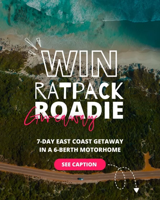 Fancy the chance to win a 7-day east coast getaway in a 6-berth motorhome?Here's how to enter:1️⃣ Comment ROADIE below, we'll DM you a link2️⃣ Tap the link and pop in your email, that's how your entry is submitted3️⃣ Make sure you’re following @ratpack_travel4️⃣ Share this post to your Stories and tag @ratpack_travelAll four steps are needed to be in the draw.Good luck and see you on the road, RatPacker!!Open to entrants 21+ and able to travel within the prize dates. Excess reduction and travel insurance are the winner's responsibility. Entries close Wednesday 5 August 2026 AEST. T&Cs apply.