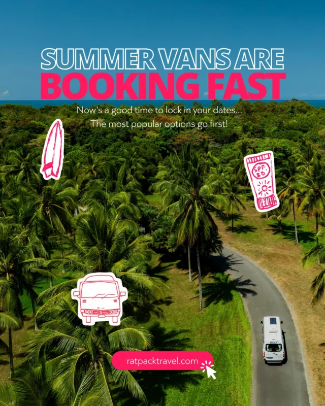 What's your favourite time of year to travel? Bet it's summer. Well, guess what, so is everyone else's.Summer's always the busiest season, and with that the most popular vans book out first. So get in quick and get the van you want!!